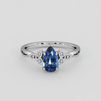 1.28 Ct. Blue Sapphire Ring, Silver 1