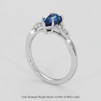 1.28 Ct. Blue Sapphire Ring, Silver 2