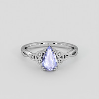1.17 Ct. Bluish Purple Sapphire Ring, 14K White Gold 1
