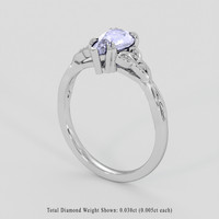 1.17 Ct. Bluish Purple Sapphire Ring, 14K White Gold 2
