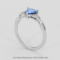 0.77 Ct. Blue Sapphire Ring, 14K White Gold 2