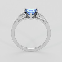 0.77 Ct. Blue Sapphire Ring, 14K White Gold 3