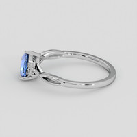 0.77 Ct. Blue Sapphire Ring, 14K White Gold 4