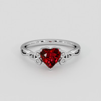 1.22 Ct. Ruby Ring, 18K White Gold 1