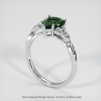 1.76 Ct. Green Sapphire Ring, 18K White Gold 2