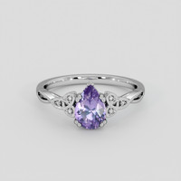 1.18 Ct. Bluish Purple Sapphire Ring, 18K White Gold 1