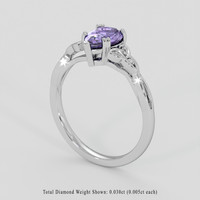 1.18 Ct. Bluish Purple Sapphire Ring, 18K White Gold 2