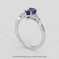 1.44 Ct. Purple Sapphire Ring, 18K White Gold 1