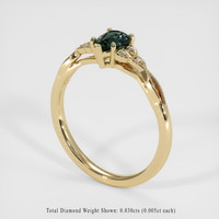 0.66 Ct. Bluish Green Sapphire Ring, 10K Yellow Gold 2