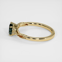 0.66 Ct. Bluish Green Sapphire Ring, 10K Yellow Gold 4