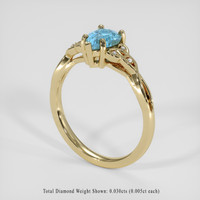 0.97 Ct. Swiss Blue Topaz Ring, 14K Yellow Gold 2