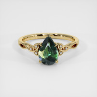 1.41 Ct. Green Sapphire Ring, 14K Yellow Gold 1