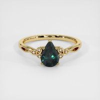 1.10 Ct. Green Sapphire Ring, 14K Yellow Gold 1