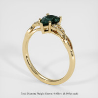 1.10 Ct. Green Sapphire Ring, 14K Yellow Gold 2