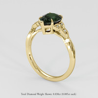 1.51 Ct. Green Sapphire Ring, 14K Yellow Gold 2