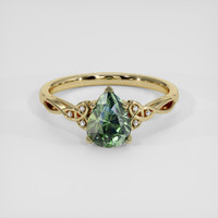 1.51 Ct. Green Sapphire Ring, 14K Yellow Gold 1