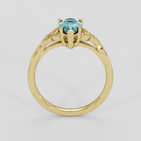 1.23 Ct. Greenish Blue Sapphire Ring, 14K Yellow Gold 3