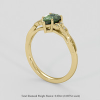 1.28 Ct. Green Sapphire Ring, 14K Yellow Gold 2