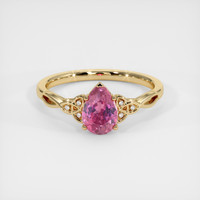 1.27 Ct. Pink Sapphire Ring, 18K Yellow Gold 1