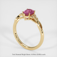 1.27 Ct. Pink Sapphire Ring, 18K Yellow Gold 2