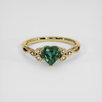 1.74 Ct. Greenish Blue Sapphire Ring, 18K Yellow Gold 1
