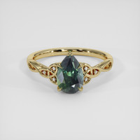 1.66 Ct. Green Sapphire Ring, 18K Yellow Gold 1