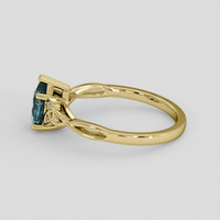 1.23 Ct. Greenish Blue Sapphire Ring, 18K Yellow Gold 4