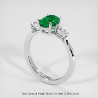 0.72 Ct. Emerald Ring, Platinum 950 2