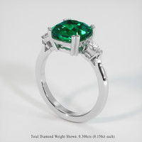 2.62 Ct. Emerald Ring, Platinum 950 2