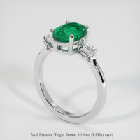 1.30 Ct. Emerald Ring, Platinum 950 2