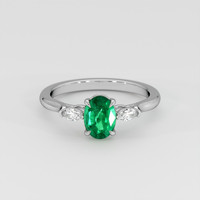 0.82 Ct. Emerald Ring, Platinum 950 1