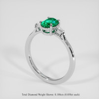 0.66 Ct. Emerald Ring, Platinum 950 2
