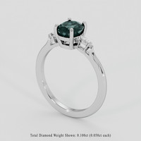1.55 Ct. Bluish Green Sapphire Ring, Platinum 950 2