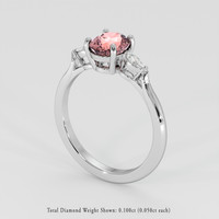 1.34 Ct. Padparadscha Sapphire Ring, Platinum 950 2