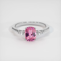 1.33 Ct. Pink Sapphire Ring, Platinum 950 1