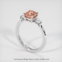 2.33 Ct. Padparadscha Sapphire Ring, Platinum 950 2