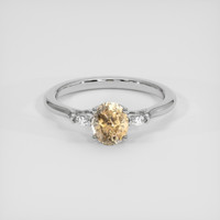 1.06 Ct. Peach Sapphire Ring, Platinum 950 1