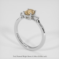 1.06 Ct. Peach Sapphire Ring, Platinum 950 2