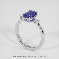 2.41 Ct. Violet Sapphire Ring, Platinum 950 2