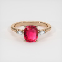 2.02 Ct. Ruby Ring, 14K Rose Gold 1