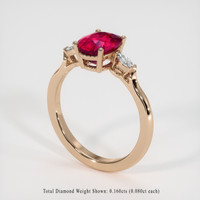 2.09 Ct. Ruby Ring, 14K Rose Gold 2