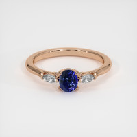 0.47 Ct. Blue Sapphire Ring, 14K Rose Gold 1