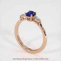 0.47 Ct. Blue Sapphire Ring, 14K Rose Gold 2