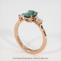 0.90 Ct. Greenish Blue Sapphire Ring, 14K Rose Gold 2