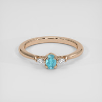 0.31 Ct. Electric Blue Paraiba Tourmaline Ring, 18K Rose Gold 1