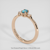 0.31 Ct. Electric Blue Paraiba Tourmaline Ring, 18K Rose Gold 2