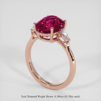 5.56 Ct. Pinkish Red Rubellite Tourmaline Ring, 18K Rose Gold 2