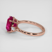 5.56 Ct. Pinkish Red Rubellite Tourmaline Ring, 18K Rose Gold 4