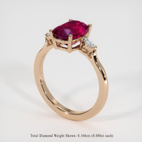 2.77 Ct. Ruby Ring, 18K Rose Gold 2