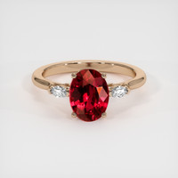 2.05 Ct. Ruby Ring, 18K Rose Gold 1